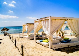 Fantástico día en la playa de Hammamet en Túnez